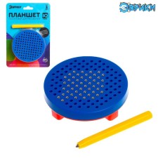 The training “Magnetic drawing” training tablet, 120 holes, with fastening on the back, the color of the blue