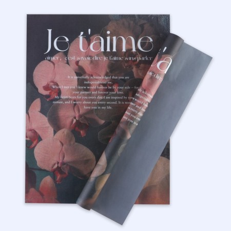Paper packaging for flowers double -sided je t`Aime, 38 x 50 cm