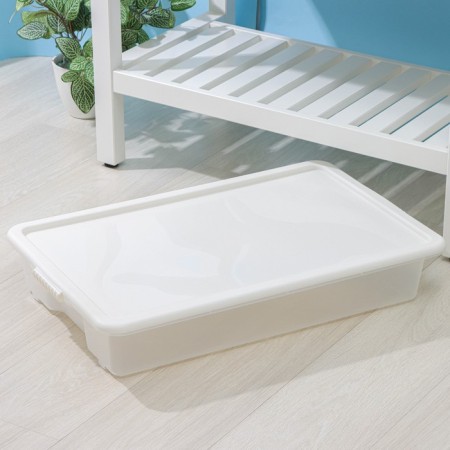 Storage container with Porter lid, 18 l, 66 × 42 × 12 cm, ivory color-1