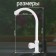 Tap for one water Zein Z2019, round handle, plastic, high R-shaped spout, white