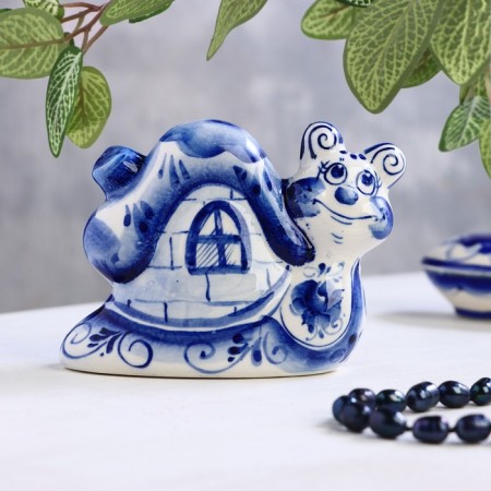 Souvenir "Snail with a house", 9 cm, gzhel-3