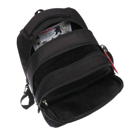 School backpack, 40 x 27 x 20 cm, Grizzly, ergonomic back, laptop department, black-7