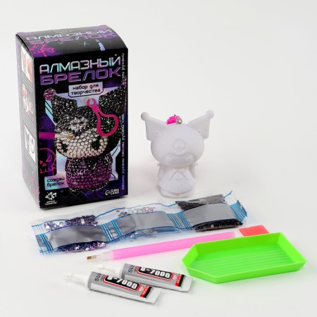 Diamond keychain "Kuromi-Zayka", with your own hands-2