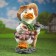 Garden figure "Duckling with a hoe" 27x27x45cm
