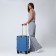 Small suitcase 20 ", lightning department, 2 code locks, 4 wheels, hook, blue color