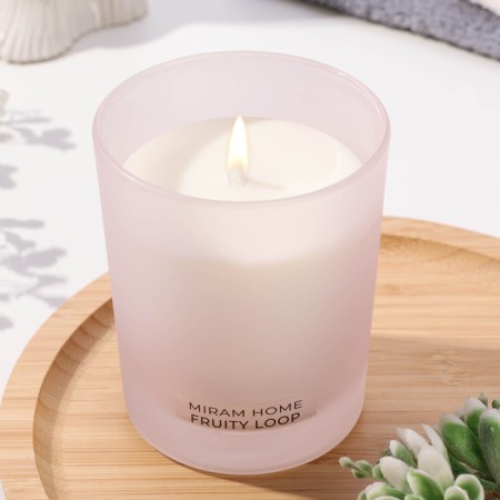 Aromatic candle in a glass "Fruity loop", strawberries, peach, vanilla, 200 g-1