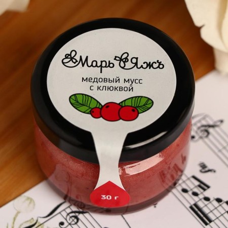 Honey mousse "Mary & Yazh", with cranberries, 30 g
