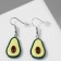 Avocado plastic earrings in the section, the color of the green-brown