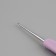Knitting hook, bilateral, with silicone handle, d = 1.5/2 mm, 13.5 cm, lilac color