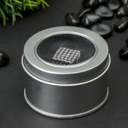 Antistress Magnet "Neokub" 216 balls d = 0.3 cm (silver)-1