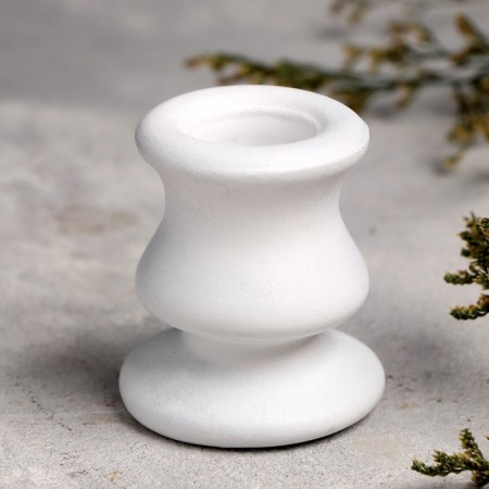 Classic candlestick, 6x5.5 cm, white-1