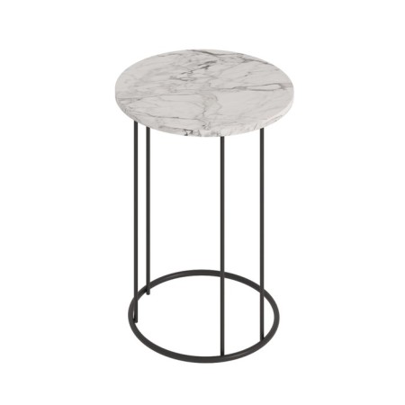 Coffee table "ST128.0", 450 × 450 × 750 mm, color MDF Monte White / Metal Black Muars