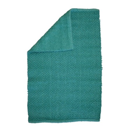 Fluffy bathroom mat, green color 50x80 cm