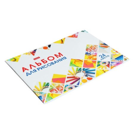 Album for drawing A4, 24 sheets on the paper clip "Mosaic", covered Cardboard, OFSET block 100G/m2-1