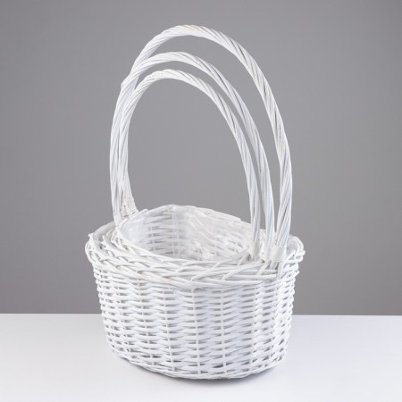 A set of baskets, 3 pcs, 40 × 31 × 19/52 cm, 33 × 25 × 17/47 cm, 29 × 22 × 15/42 cm, willow-1