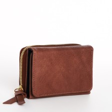 Women's wallet on the button, the color of beige-brown