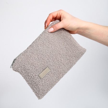 Lightning cosmetic bag, textura, gray color-8