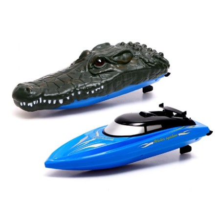 Radio -controlled boat "Crocodile", 2 in 1, works from the battery-6