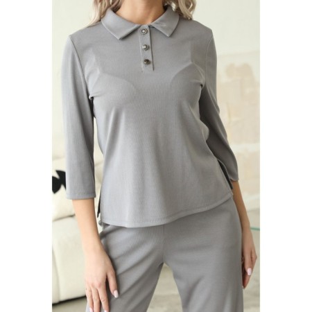 Female suit, size 54, gray color-2