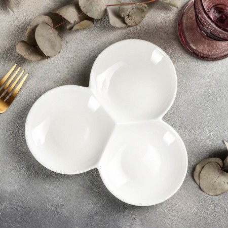 Porcelain Menjnitsa 3 cells, d = 18 cm, white color-1