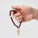 Parsing wooden "Orthodox" 32 beads, cross, red color