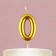 Candle for the cake, number “0”, gold, 4 x 10 cm.