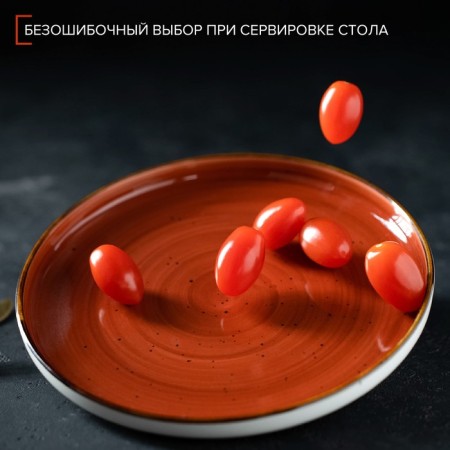 Ceramic serving dish "sapphire", 20 × 2.5 cm, orange color-3