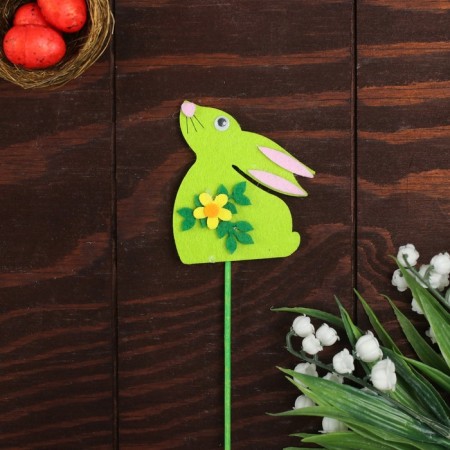 Souvenir on a stick, decor "Rabbit with a flower"-1
