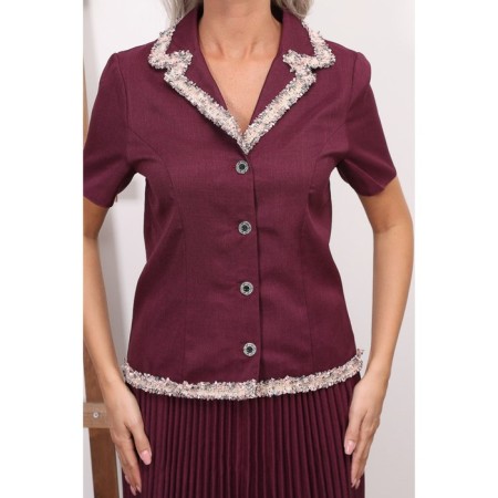 Female suit, size 42, purple color-8