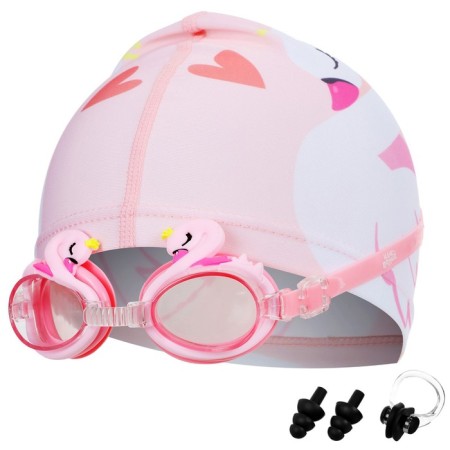 Swim Swan Swim Swimming Set: A cap, glasses, beryushi, nose clip-5