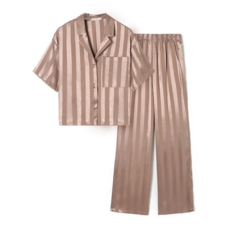 Female set (shirt, trousers) KAFTAN SILK "strip" size 40-42, powder-6