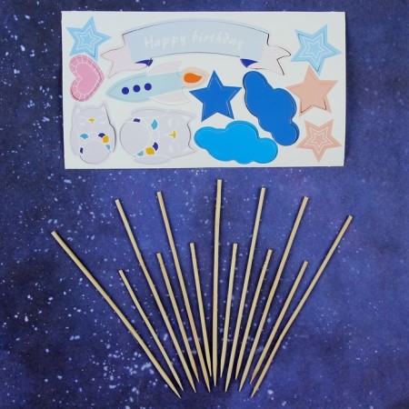 Set for the manufacture of topper "Cosmonaut's Birthday", 12 pcs.