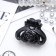 Hair crab "Noch" heart flower, 4 cm, gloss and matte, black