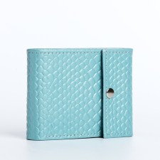 Women's wallet on the button, blue color
