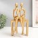 Souvenir Polystone "A couple on a bench. Abstraction" Gold 9.5x12.5x24 cm