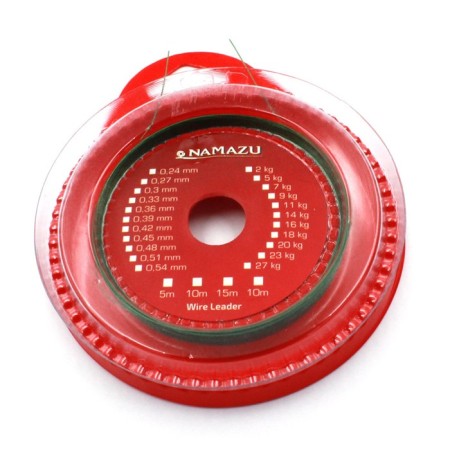 The leash material Namazu 1x7. D = 0.54 mm, l = 5 m, green