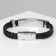 Bracelet Unisex "Power" rectangular with thread, black color with silver, 22 cm