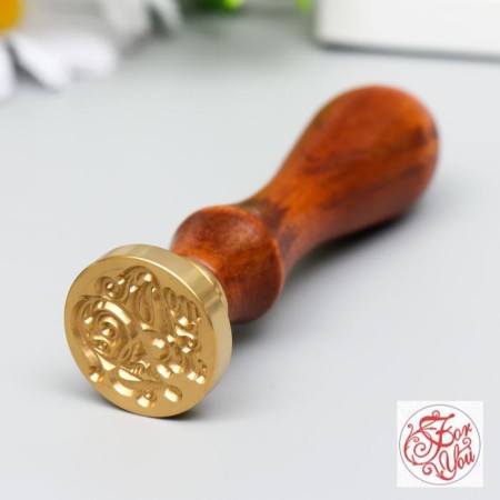 Printing for wax with a wooden handle "For You" 9x2.5x2.5 cm