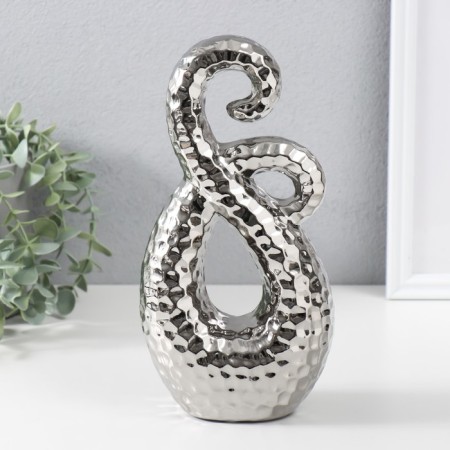 Souvenir Ceramics "Abstraction. Tentacles" silver 12.5x7x25 cm-3