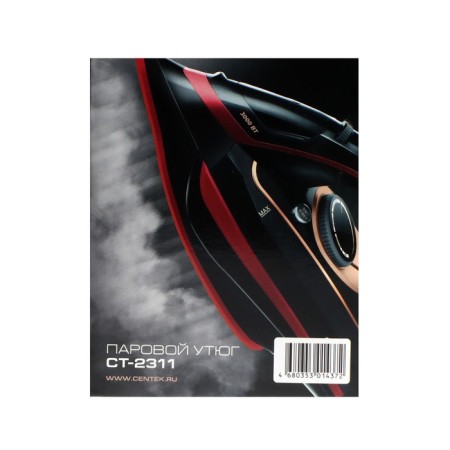 Iron CENTEK CT-2311, 3000 W, 450ml, ceramic, drop-stop, anti-Nakip, self-cleaning, red-10