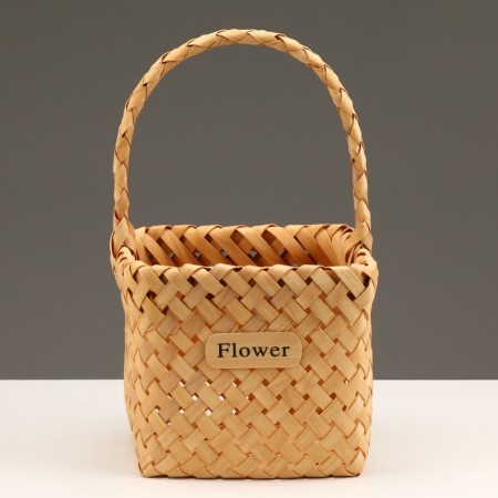 A set of wicker baskets, sequoia, 18x18x15/29.5 cm, 15x15x12/27.5 cm, 2 pcs., Natural-4