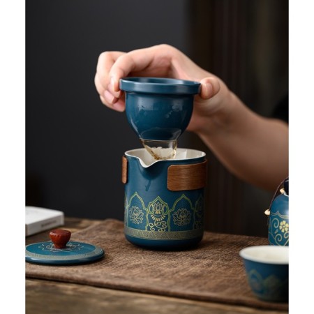 A set for a tea ceremony of 5 items, 3 persons, a cup of 46 ml, a kettle 250 ml-7