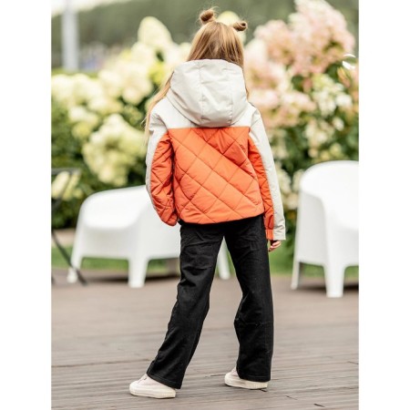 Jacket for girls, height 134 cm, orange color-5
