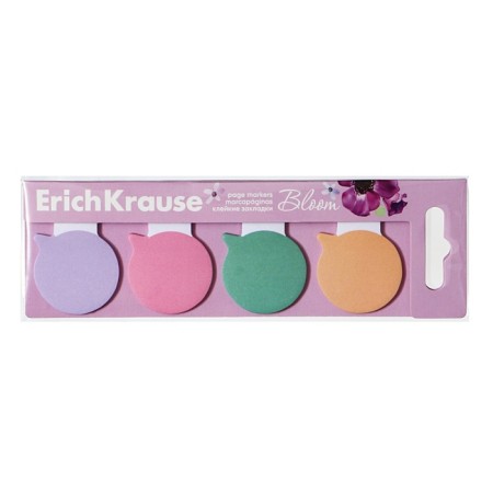Bookmarks with adhesive edge paper 31x45 mm, Erichkrause "Pastel Bloom", 80 sheets, 4 colors-2