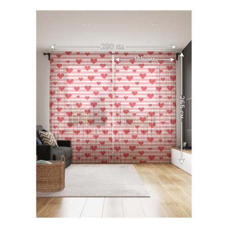 Photo "hearts on strips", size 145x265 cm, 2 pcs-1