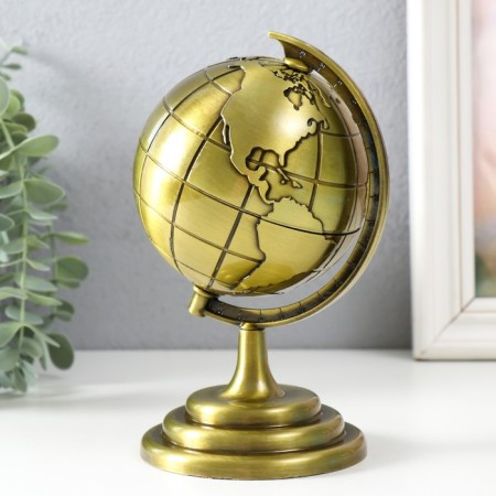 Souvenir Metal "Globe" Gold 10.5x11x18.5 cm-2