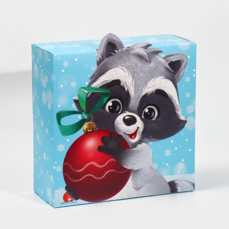 Folding box "Raccoon", 25 x 25 x 10 cm, new year
