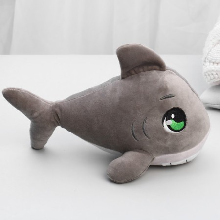 Soft toy "shark", gray color-4