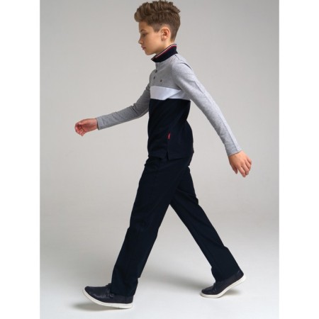 Polo for a boy with a long sleeve, height 128 cm-3