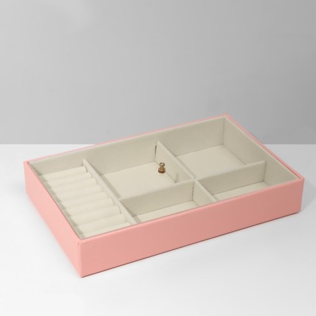 Standing for decorations 4 cells, 9 stripes, 24.5 × 15.5 × 4.5 cm, beige pink color-3